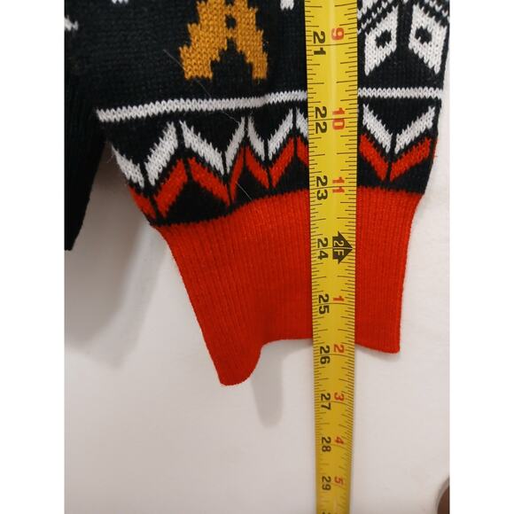 UGLY Gingerbread Christmas Sweater Men's Sz M Black 3D Light Bulbs Office Party - Picture 12 of 16